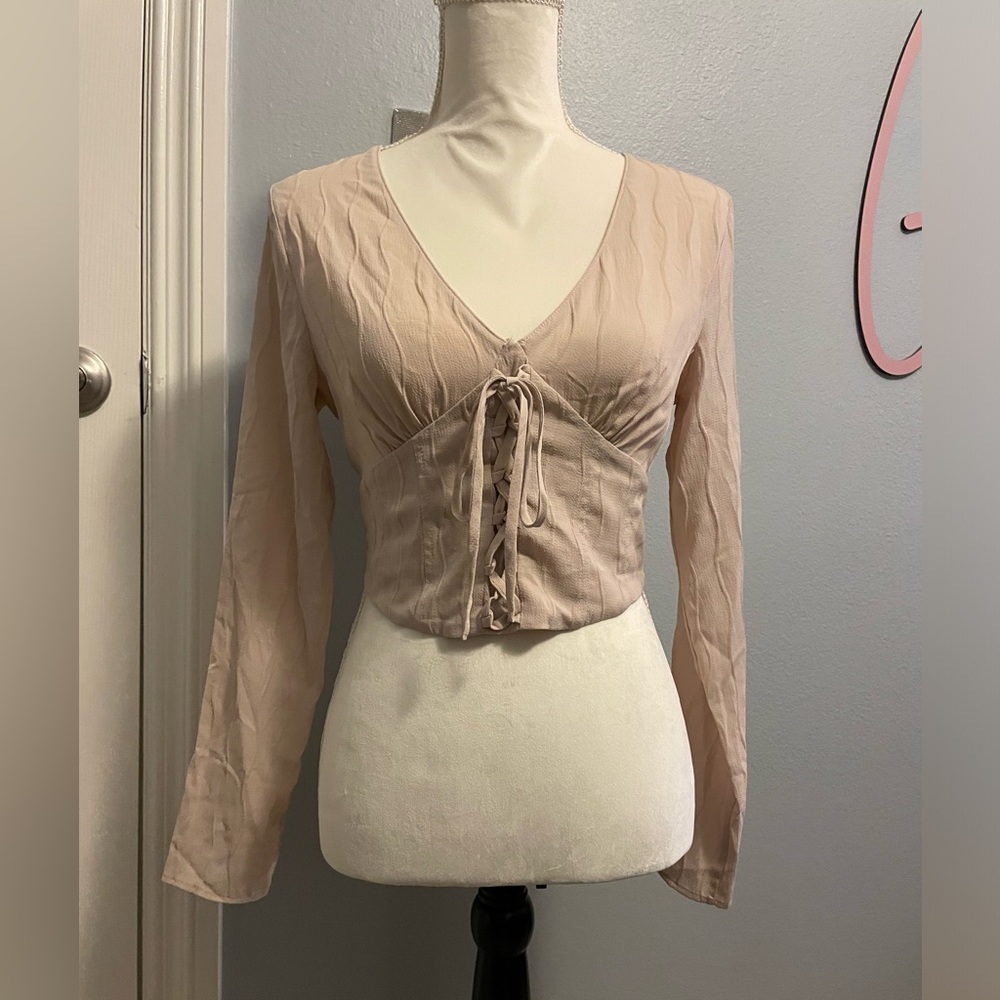 Light pink long sleeve blouse size small
